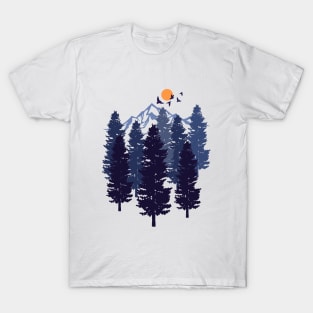 tress and mountains scenery T-Shirt